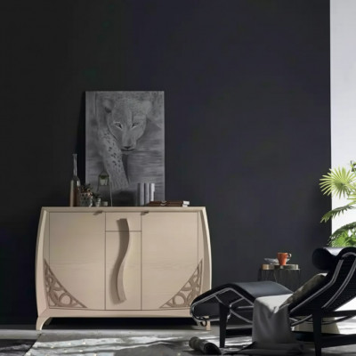 Kredens Komoda Drewno Szafa Beż Meble Komody Salon Nowość