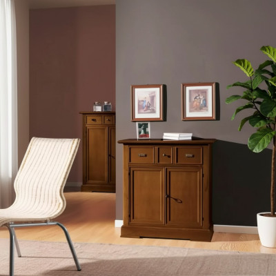 Kredens Szafa Brązowy Komody Design Szafki Drewno Nowy
