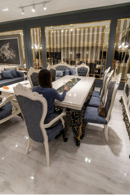 Świetny Zestaw Jadalnia Stylowy Stół obiadowy 4 Krzesła Elegancki Zestaw Nowy