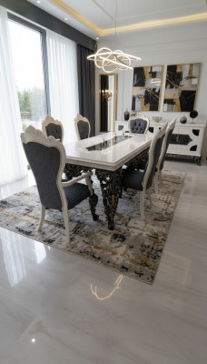 Świetny Zestaw Jadalnia Stylowy Stół obiadowy 4 Krzesła Elegancki Zestaw Nowy