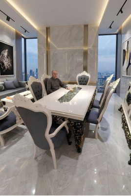 Luksusowy design 4x Krzesła szlachetny aksamitny pokrowiec elegancki Krzesła design nowy