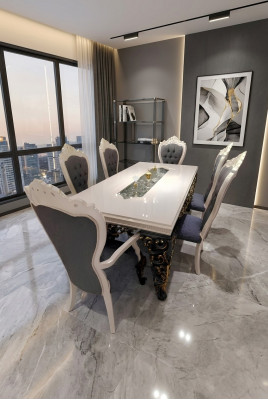 Luksusowy design 4x Krzesła szlachetny aksamitny pokrowiec elegancki Krzesła design nowy