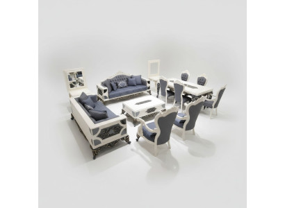 Nowoczesny 4-częściowy zestaw do salonu stylowe 2x sofy designerskiego Fotel nowość