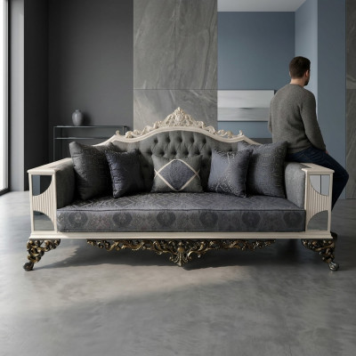 Luksusowa Sofa 3 miejsce do siedzenia Sofa Noble Elegancka Sofa do Salonu Art Deco Nowość