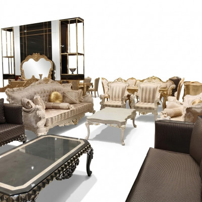Designerski Zestaw do Salonu Sofy Stylowy Fotel Nowoczesny stolik kawowy Zestaw sofowy