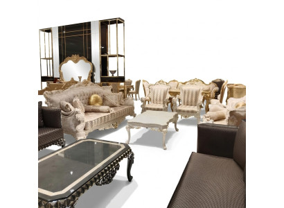 Designerski Zestaw do Salonu Sofy Stylowy Fotel Nowoczesny stolik kawowy Zestaw sofowy