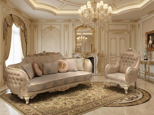 Stylowa Luksusowa 3-miejsce siedzące Sofa Salonowa Fotel Noble Meble Nowa