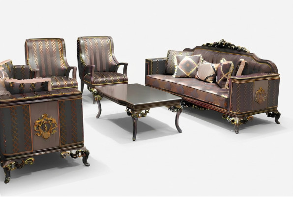 Zestaw wypoczynkowy Deluxe 3+3 miejsce do siedzenia Nowoczesna sofa Elegancki salon
