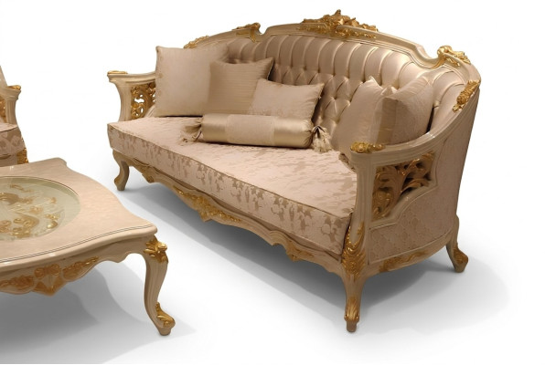 Wykwintna sofa do salonu Deluxe 3 miejsce do siedzenia Sofa Noble Beżowa sofa do salonu