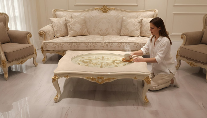 Bogaty stolik kawowy do salonu nowoczesny stolik kawowy New Deluxe Meble