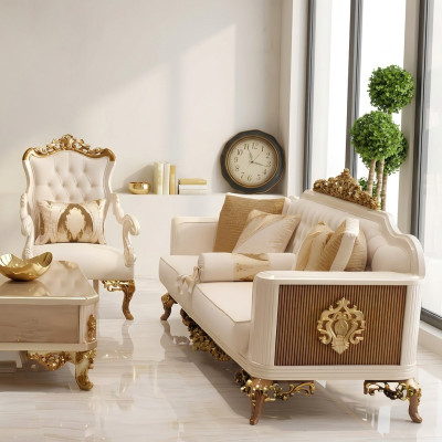 Zestaw do salonu Premium Zestaw mebli 2x sofa 3 miejsce do siedzenia Nowoczesny pokój dzienny nowy