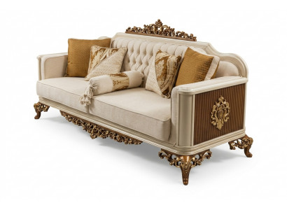 Luksusowe 3 miejsce do siedzenia Sofa Salon Meble Elegancka Sofa 3 miejsce do siedzenia Włókienniczy Beż