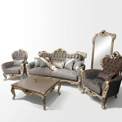 Stylowy zestaw do salonu Chesterfield Zestaw sofowy 3+1+1 miejsce do siedzenia na kanapie