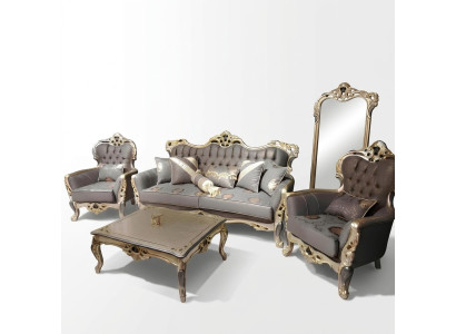 Stylowy zestaw do salonu Chesterfield Zestaw sofowy 3+1+1 miejsce do siedzenia na kanapie
