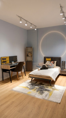 Stilove Sypialnia designerski zestaw do pokoju młodzieżowego Meble Łóżko + Stolik nocny
