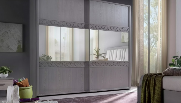 Drzwi przesuwne Szafa Szafa Szafa z Lustro Drewno Luxury Modern