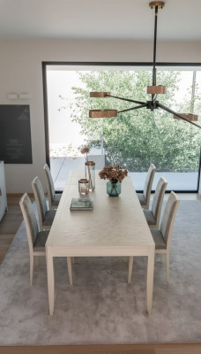 Krzesło Grupa Ustaw Tabela 6x Krzesła jadalnia Design Grupa jadalniana Drewno 7-częściowa