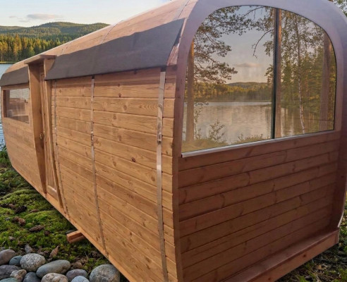 Sauna drewniana Sauna zewnętrzna Drewno Drewno sosnowe Domek z sauną Domek z sauną