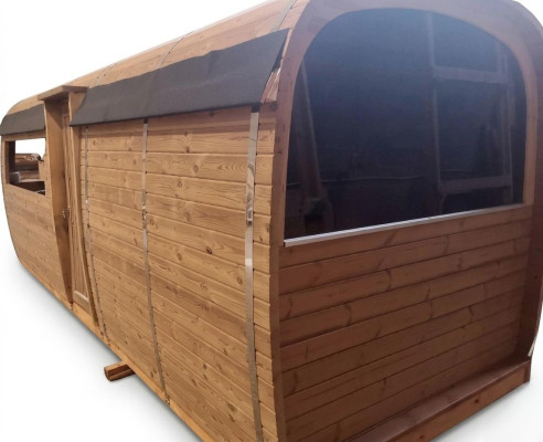 Sauna drewniana Sauna zewnętrzna Drewno Drewno sosnowe Domek z sauną Domek z sauną