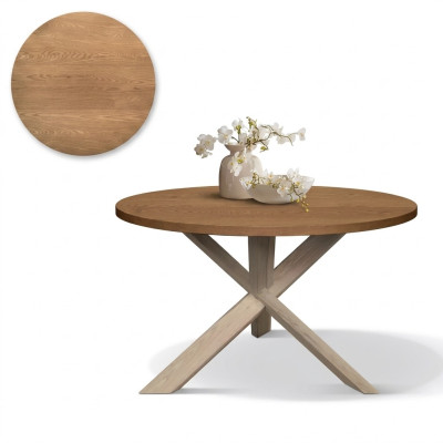 Okrągły Kuchnia Stół obiadowy stolik kawowy Kolor Brown Style Modern Drewno 140cm