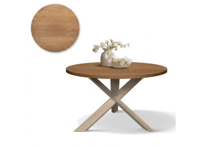 Okrągły Kuchnia Stół obiadowy stolik kawowy Kolor Brown Style Modern Drewno 140cm