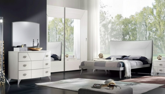 Sypialnia Zestaw Łóżko 2x Szafki nocne Kredens 6-częściowy luksusowy design
