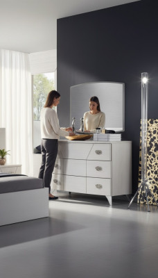 Zestaw Sypialnia Kredens Lustro Luxury Kompletny Biały Kredens 2-częściowy