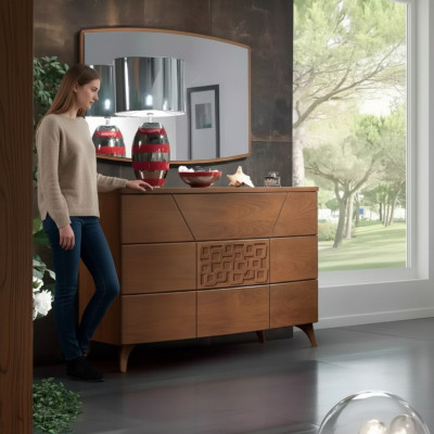 Zestaw Sypialnia Kredens Lustro Luxury Complete Modern Komody 2-częściowy