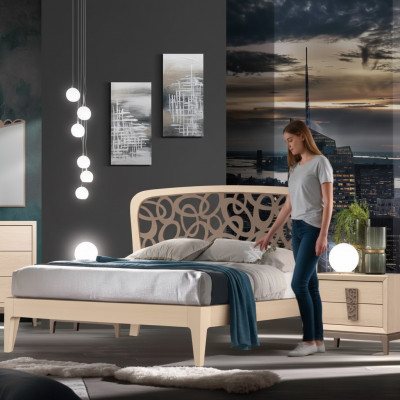 Sypialnia Zestaw Łóżko 2x Szafki nocne Design Meble nowy 3-częściowy Modern Drewno