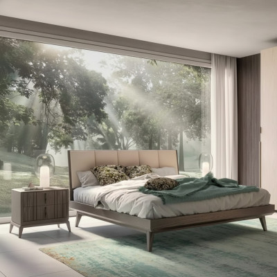Sypialnia Zestaw Łóżko 2x Szafki nocne Design Luksusowe nowe 3-częściowe Nowoczesne łóżka
