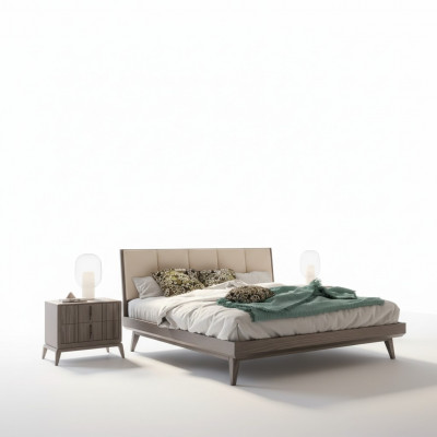 Sypialnia Zestaw Łóżko 2x Szafki nocne Design Luksusowe nowe 3-częściowe Nowoczesne łóżka