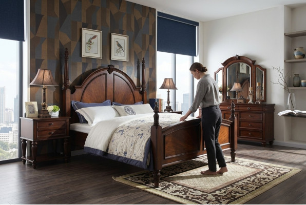 Łóżko 2x Szafki nocne Sypialnia Zestaw Luxury Design nowy brązowy 3-częściowy Modern