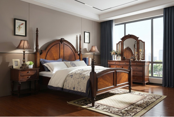Łóżko 2x Szafki nocne Sypialnia Zestaw Luxury Design nowy brązowy 3-częściowy Modern
