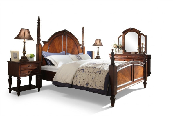 Łóżko 2x Szafki nocne Sypialnia Zestaw Luxury Design nowy brązowy 3-częściowy Modern