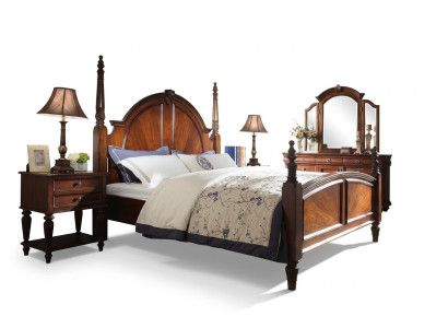 Łóżko 2x Szafki nocne Sypialnia Zestaw Luxury Design nowy brązowy 3-częściowy Modern