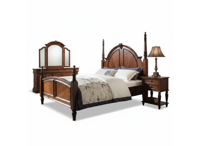 Sypialnia Łóżko Classic New stylowe w Modern brown Drewno Luxury