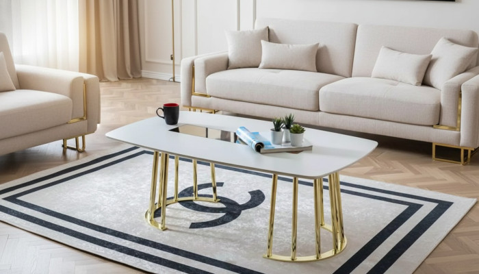 stolik kawowy Biały Nowoczesne Meble do Salonu Tabela Luxury Design New Luxury