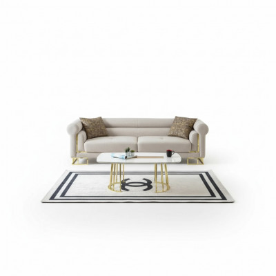 Sofa 3 miejsce do siedzenia Włókienniczy Living Room Design Modern New Luxury Biały