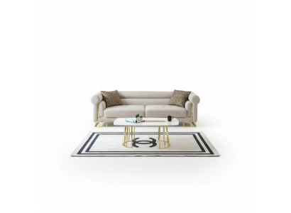 Sofa 3 miejsce do siedzenia Włókienniczy Living Room Design Modern New Luxury Biały
