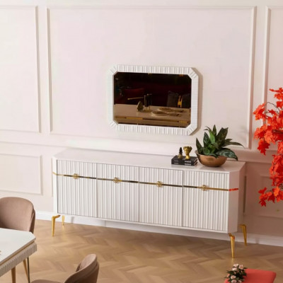 Kredens Lustro Design Meble konsola Drewno projektanta do salonu