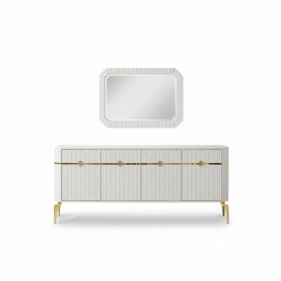 Kredens Lustro Design Meble konsola Drewno projektanta do salonu