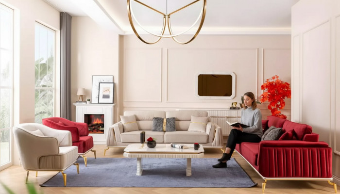 Zestaw do salonu Zestaw sofowy 3311 sofa rozkładana komplet Meble