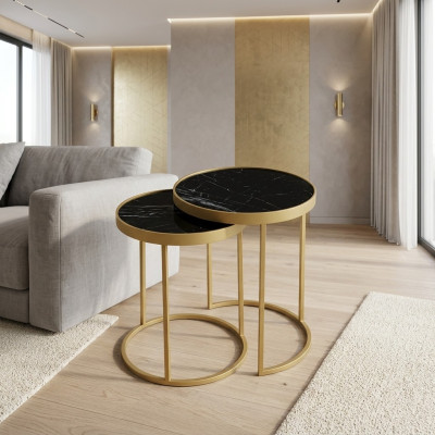 Stolik złoty salon meble materiał stal nierdzewna design nowość