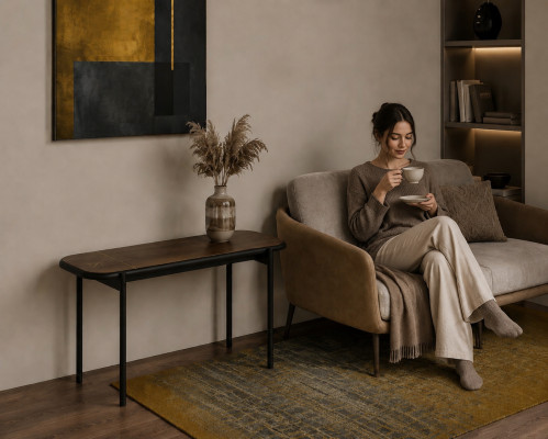 Szafka kawowa do salonu Luxury Meble Tabela brązowa Stolik Design