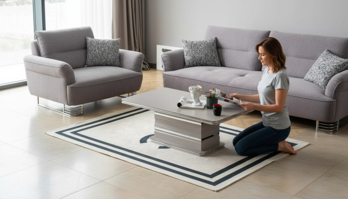 stolik kawowy nowy stolik do salonu Stolik sofa rozkładana beż Drewno