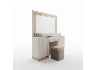 Sypialnia Zestaw Toaletka z Lustro Stołek Design Luksusowy nowy 2-częściowy