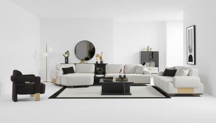 Zestaw do salonu Narożnikowa kanapa w kształcie litery L 31 miejsce do siedzenia sofa zestaw kanapa Meble sofy