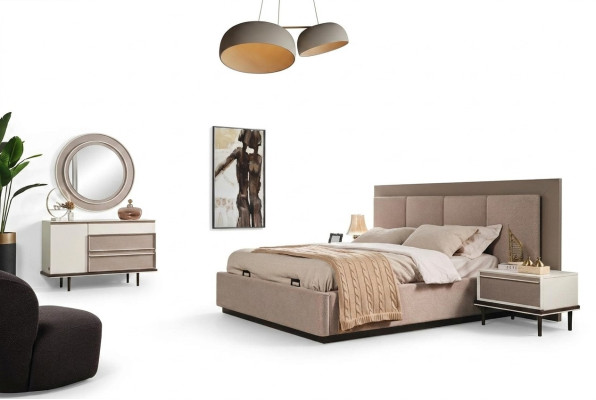 Zestaw Sypialnia Łóżko 2x szafki nocne Toaletka luksusowy nowy 5-częściowy design