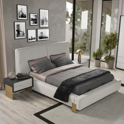 Luksusowy Zestaw Sypialnia Designerskie Podwójne łóżko 2x Szafki nocne Stylowe