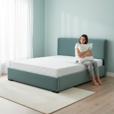 Sypialnia łóżka Designer Podwójne łóżko Luksusowe łóżka tapicerowane z łóżkiem tekstylnym